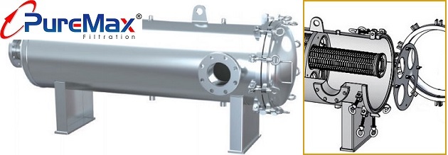 Horizontal type SS Filter Housing for High Flow Cartridge